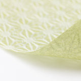 Morisa Green Hemp Leaf Tosa Washi Paper Place Mat (5 sheets)