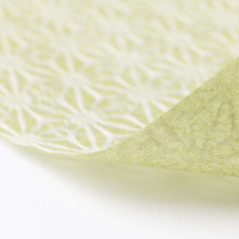 Morisa Green Hemp Leaf Tosa Washi Paper Place Mat (5 sheets), MUSUBI KILN