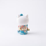 Kakinuma Ningyo Hello Kitty Edo Kimekomi Doll Lucky Cat -Blue
