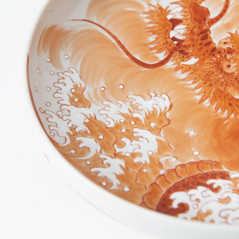 Akae Dragon Kutani Deep Plate - MUSUBI KILN - Handmade Japanese Tableware and Japanese Dinnerware