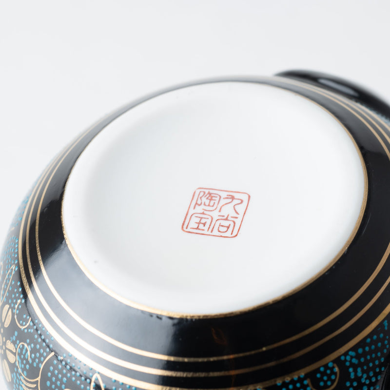 Aochibu and Clematis Kutani Japanese Teapot Set - MUSUBI KILN - Handmade Japanese Tableware and Japanese Dinnerware