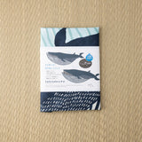 Aqua Drop Blue Whale Furoshiki Wrapping Cloth 39in - MUSUBI KILN - Handmade Japanese Tableware and Japanese Dinnerware