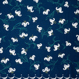 Aqua Drop Navy Lily Furoshiki Wrapping Cloth 39in - MUSUBI KILN - Handmade Japanese Tableware and Japanese Dinnerware