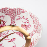 Arita Porcelain Lab Japan Autumn Burgundy Flower and Bird Kobachi Bowl - MUSUBI KILN - Quality Japanese Tableware and Gift