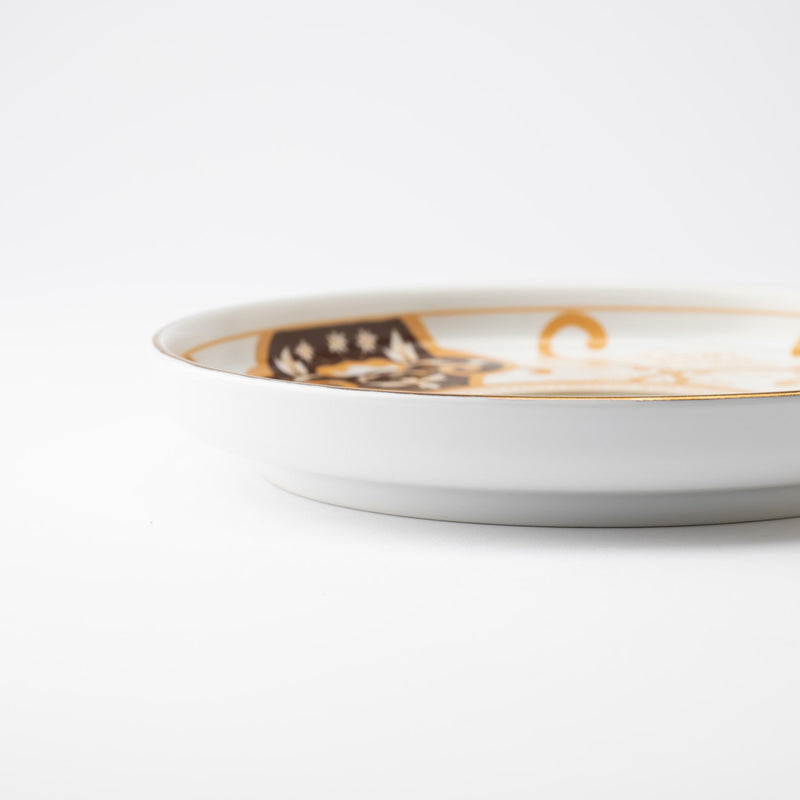 Arita Porcelain Lab Japan Autumn Gold Old Imari Flat Plate 7.5in - MUSUBI KILN - Quality Japanese Tableware and Gift