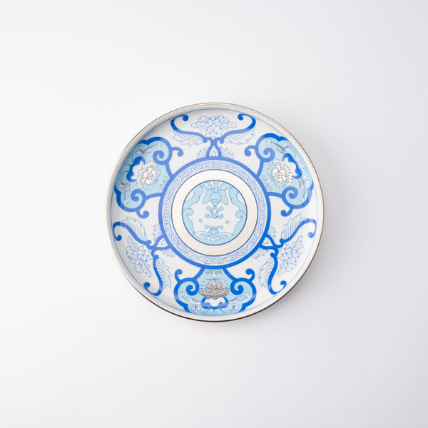 Arita Porcelain Lab Japan Blue Old Imari Floral Pattern Plate M - MUSUBI KILN - Handmade Japanese Tableware and Japanese Dinnerware