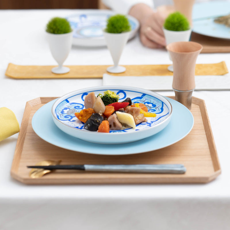 Arita Porcelain Lab Japan Blue Old Imari Floral Pattern Plate M - MUSUBI KILN - Handmade Japanese Tableware and Japanese Dinnerware