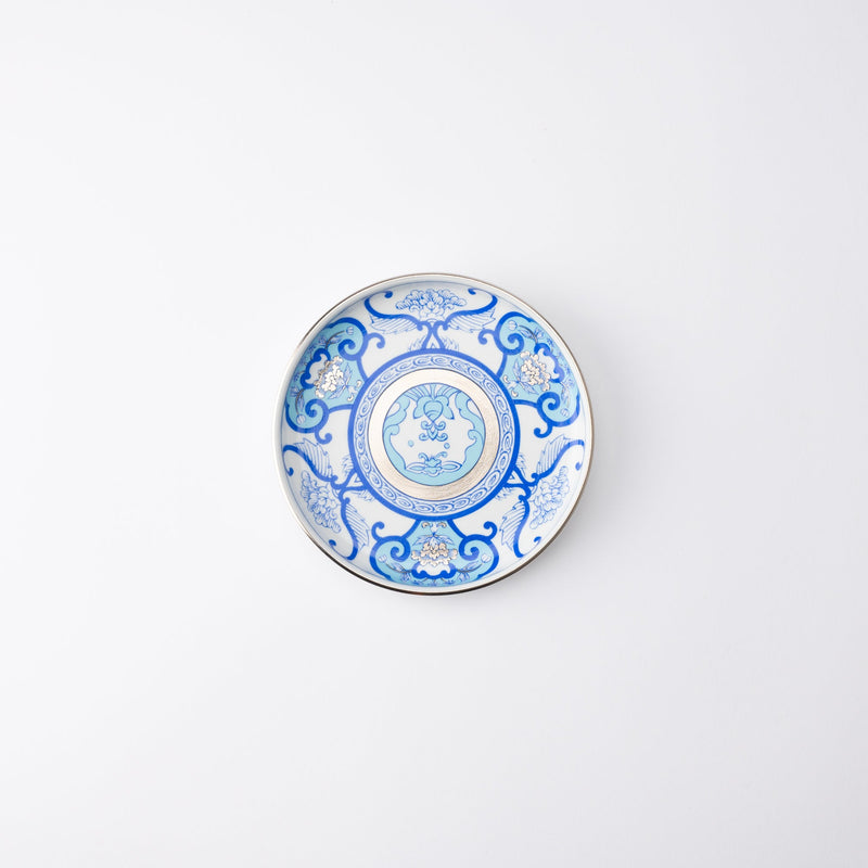 Arita Porcelain Lab Japan Blue Old Imari Floral Pattern Plate S - MUSUBI KILN - Handmade Japanese Tableware and Japanese Dinnerware