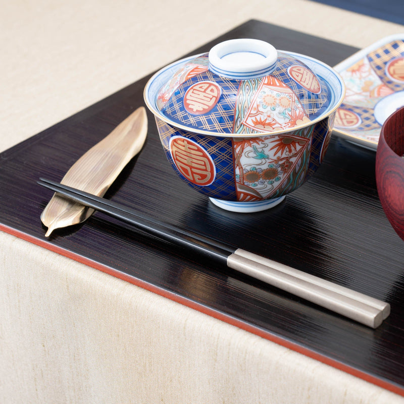 Arita Porcelain Lab Yazaemon Somenishiki "Kotobuki" Pattern Dessert Bowl - MUSUBI KILN - Handmade Japanese Tableware and Japanese Dinnerware