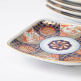 Arita Porcelain Lab Yazaemon Somenishiki "Kotobuki" Pattern Serving Plate Set - MUSUBI KILN - Handmade Japanese Tableware and Japanese Dinnerware