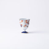 Arita Porcelain Lab Yazaemon Water Stream and Sakura Sake Goblet Cup - MUSUBI KILN - Handmade Japanese Tableware and Japanese Dinnerware