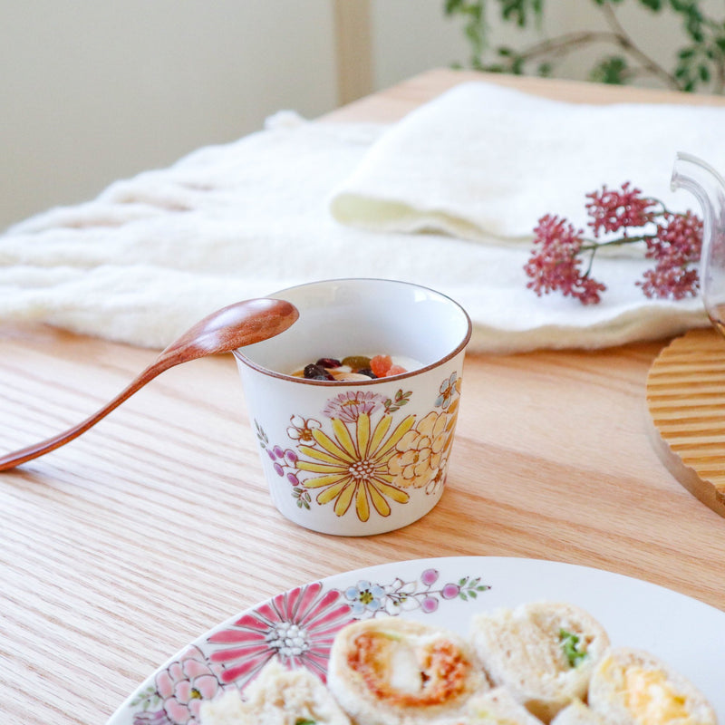 Atelier Yu Brilliant flower Kutani Japanese Teacup - MUSUBI KILN - Handmade Japanese Tableware and Japanese Dinnerware
