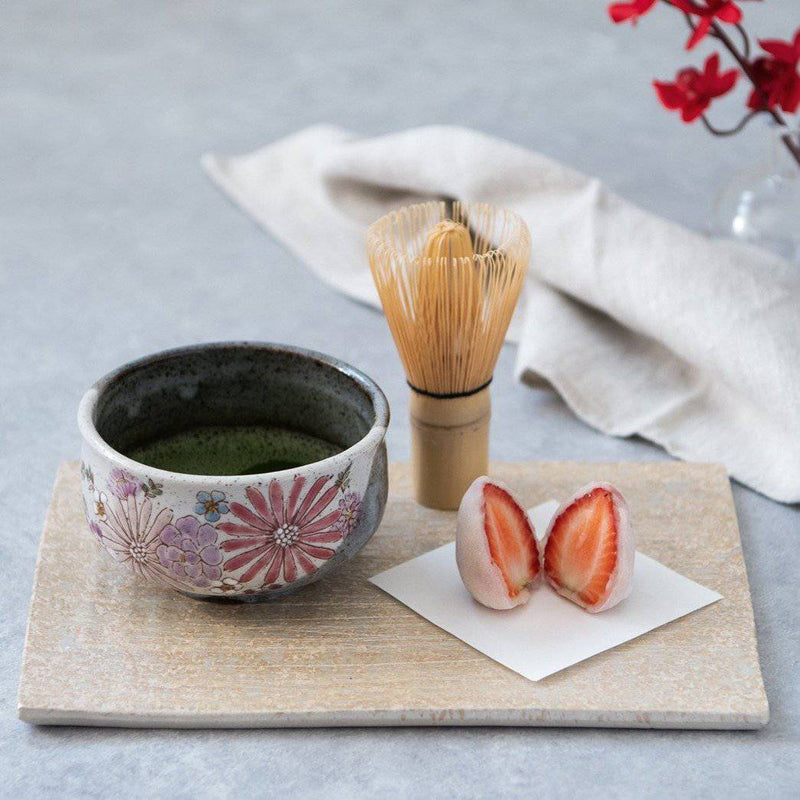 Atelier Yu Brilliant Flower Kutani Matcha Bowl Chawan - MUSUBI KILN - Handmade Japanese Tableware and Japanese Dinnerware