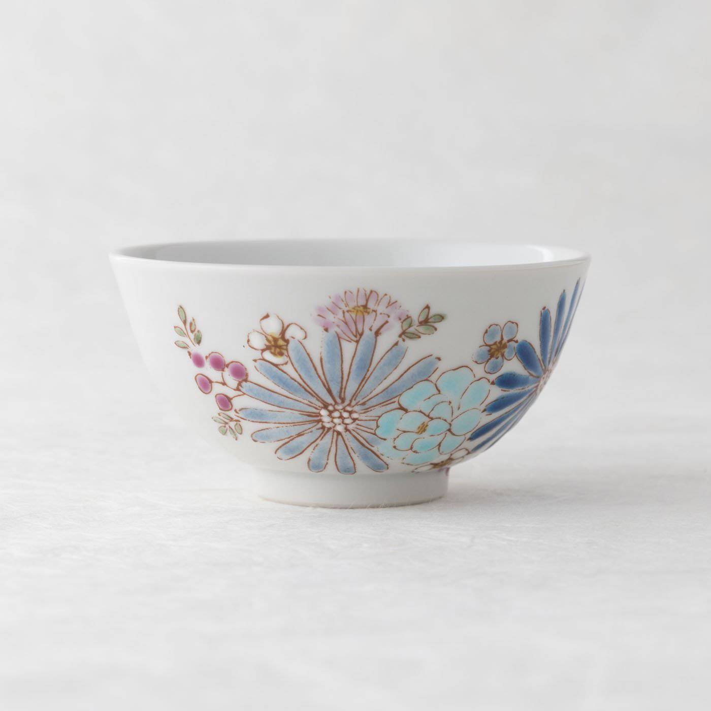 Atelier Yu Brilliant flower Kutani Japanese Rice Bowl - MUSUBI KILN - Quality Japanese Tableware and Gift