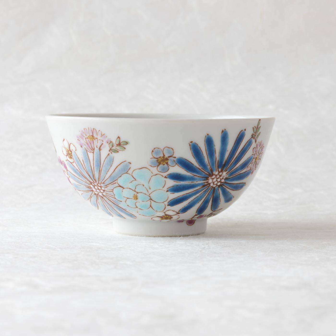 Atelier Yu Brilliant flower Kutani Japanese Rice Bowl - MUSUBI KILN - Quality Japanese Tableware and Gift