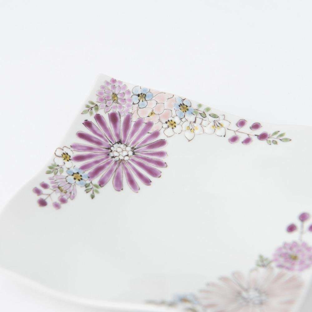 Atelier Yu Brilliant Flower Kutani Square Plate S - MUSUBI KILN - Quality Japanese Tableware and Gift