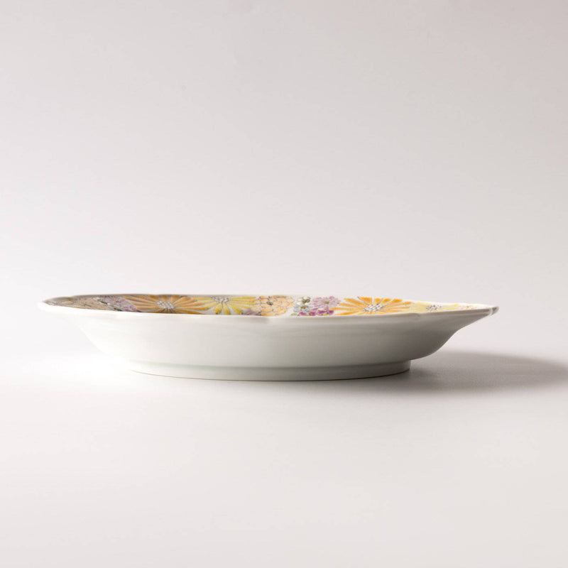 Atelier Yu Premium Brilliant Flower Kutani Round Plate - MUSUBI KILN - Handmade Japanese Tableware and Japanese Dinnerware