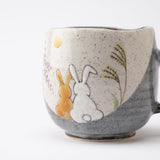 Atelier Yu Rabbits In Sunny Spot Kutani Mug - MUSUBI KILN - Handmade Japanese Tableware and Japanese Dinnerware
