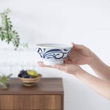 Baizan Kiln Arabesque Tobe Donburi Bowl 6.1in - MUSUBI KILN - Handmade Japanese Tableware and Japanese Dinnerware