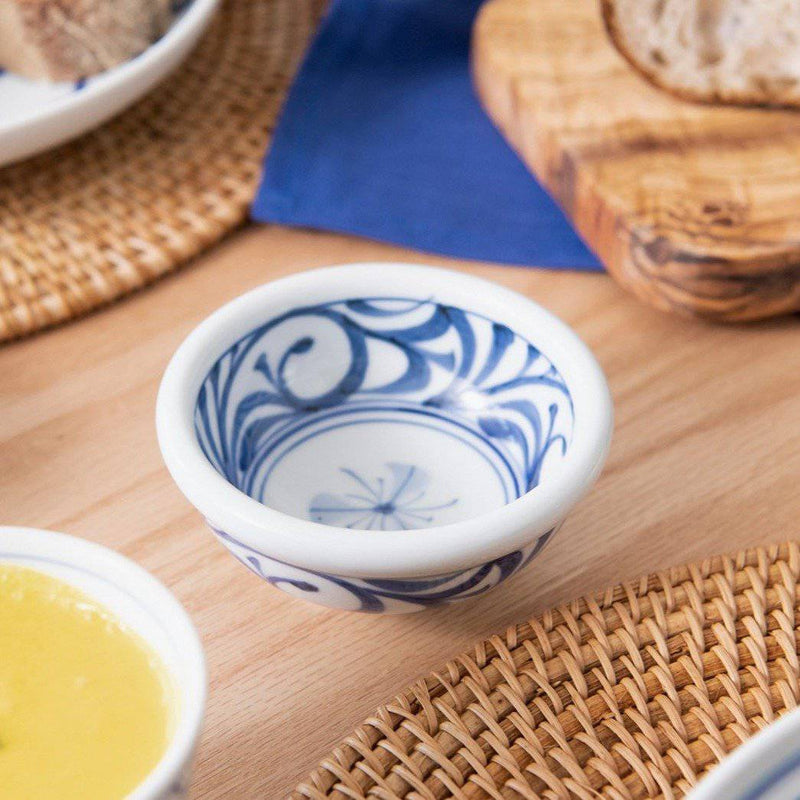 Baizan Kiln Arabesque Tobe Kobachi Bowl 3.9in - MUSUBI KILN - Handmade Japanese Tableware and Japanese Dinnerware