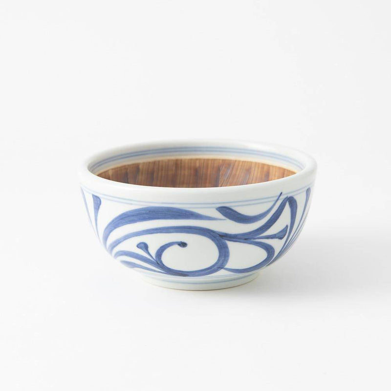Baizan Kiln Arabesque Tobe Mortar Bowl 6.69in - MUSUBI KILN - Handmade Japanese Tableware and Japanese Dinnerware