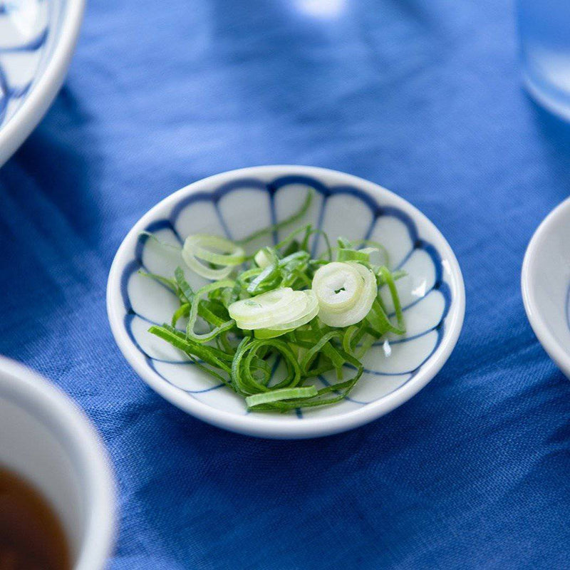 Baizan Kiln Chrysanthemum Tobe Sauce Plate - MUSUBI KILN - Handmade Japanese Tableware and Japanese Dinnerware
