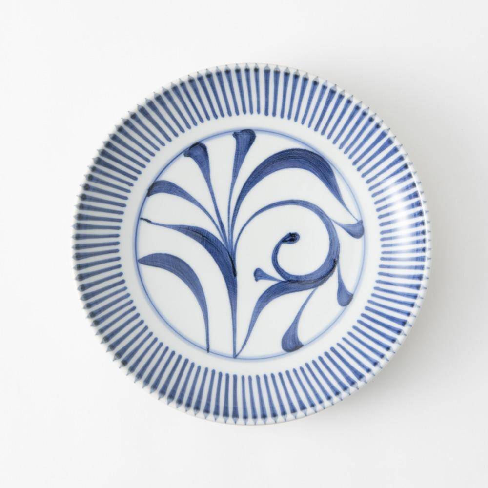 Baizan Kiln TOKUSA Arabesque Tobe Round Plate - MUSUBI KILN - Handmade Japanese Tableware and Japanese Dinnerware