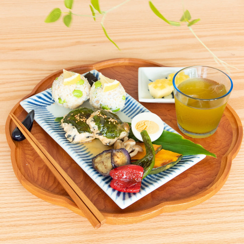 Baizan Kiln TOKUSA Tobe Rectangle Plate 10in - MUSUBI KILN - Handmade Japanese Tableware and Japanese Dinnerware