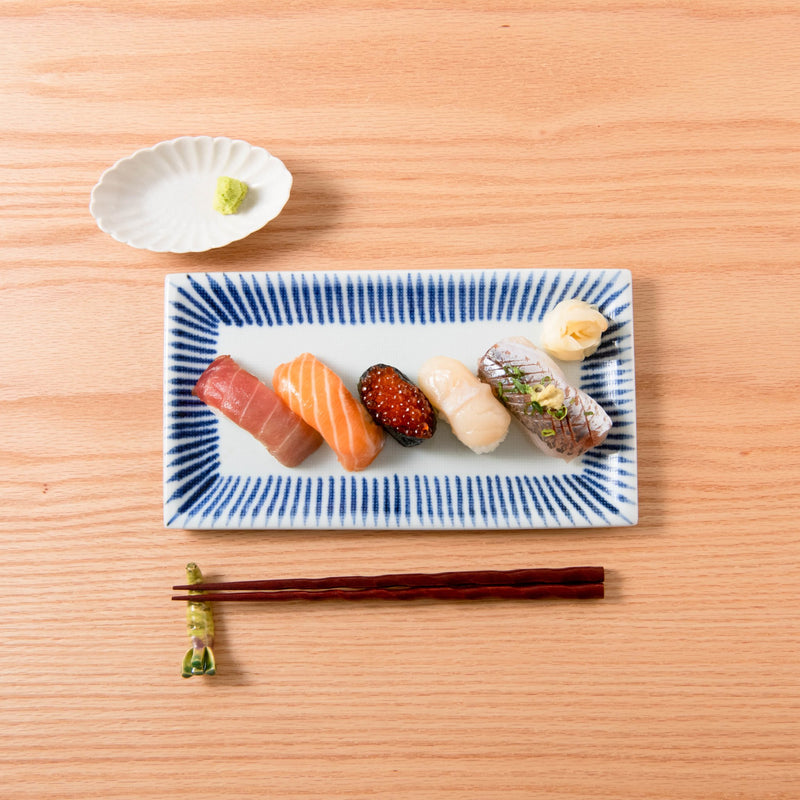 Baizan Kiln TOKUSA Tobe Rectangle Plate 10in - MUSUBI KILN - Handmade Japanese Tableware and Japanese Dinnerware