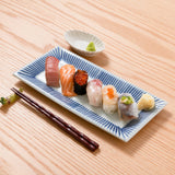 Baizan Kiln TOKUSA Tobe Rectangle Plate 12in - MUSUBI KILN - Handmade Japanese Tableware and Japanese Dinnerware