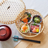 Bamboo Basket with lid 9.4in - MUSUBI KILN - Handmade Japanese Tableware and Japanese Dinnerware