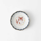 Bizan Kiln Akae Small Cat Kutani Deep Sauce Plate Set - MUSUBI KILN - Handmade Japanese Tableware and Japanese Dinnerware