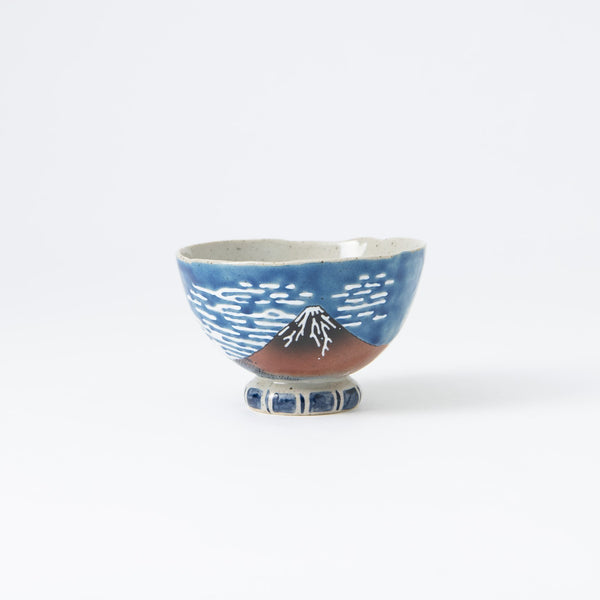 Bizan Kiln Hokusai Fuji Kutani Rice Bowl - MUSUBI KILN - Handmade Japanese Tableware and Japanese Dinnerware