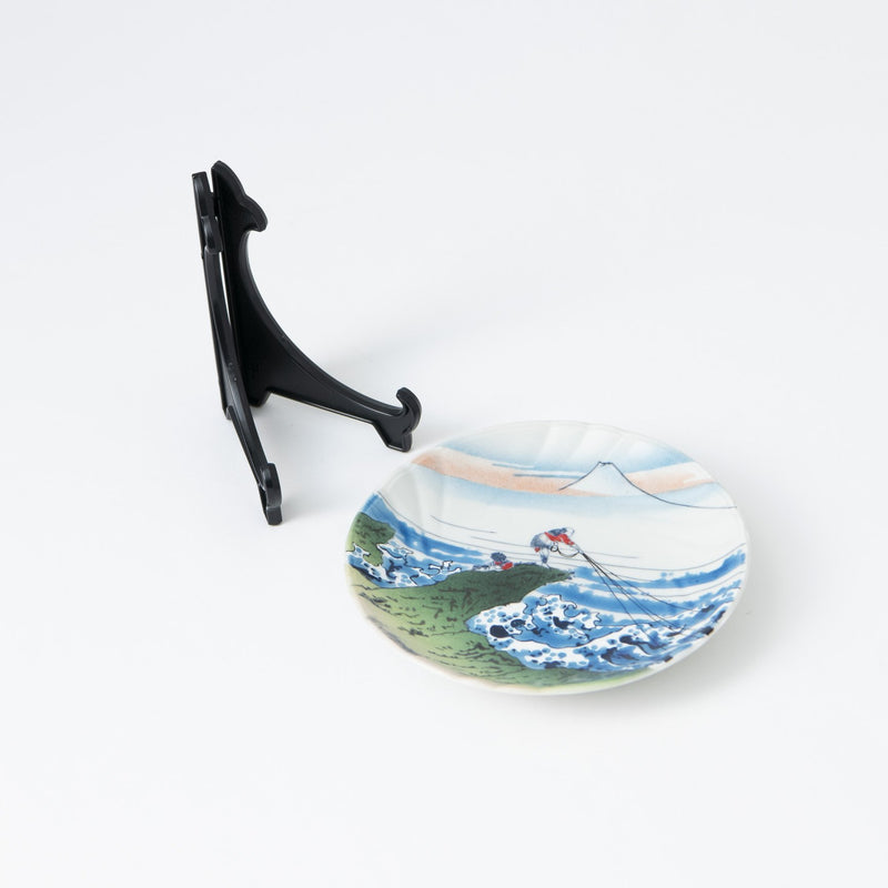 Bizan Kiln Hokusai Koshu kajikazawa Kutani Round Plate - MUSUBI KILN - Handmade Japanese Tableware and Japanese Dinnerware