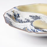 Bizan Kiln Hokusai Wave Kutani Decorative Plate Large - MUSUBI KILN - Handmade Japanese Tableware and Japanese Dinnerware