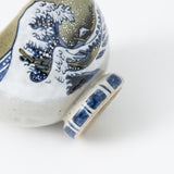Bizan Kiln Hokusai Wave Kutani Rice Bowl - MUSUBI KILN - Handmade Japanese Tableware and Japanese Dinnerware