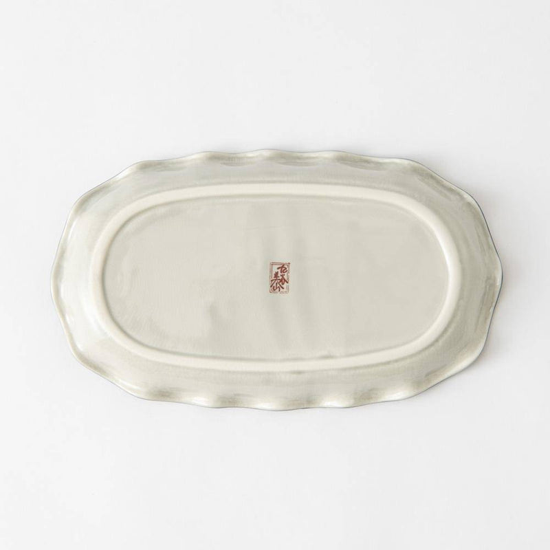 Bizan Kiln Sakura and Bird Kutani Oval Plate Set - MUSUBI KILN - Handmade Japanese Tableware and Japanese Dinnerware