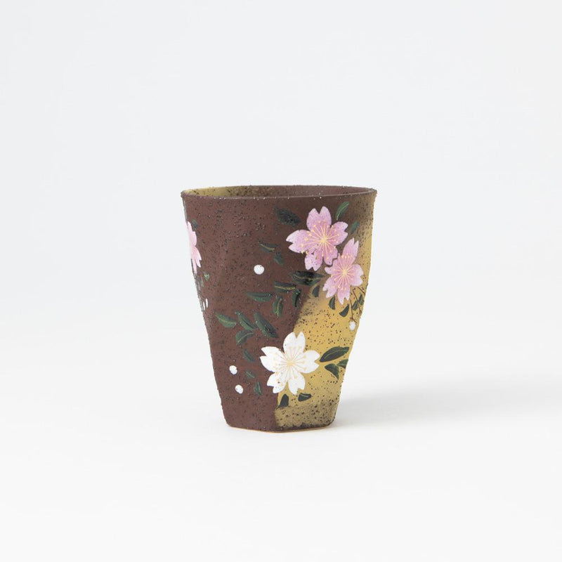 Bizan Kiln Sakura Rough-Hewn Kutani Mug - MUSUBI KILN - Handmade Japanese Tableware and Japanese Dinnerware