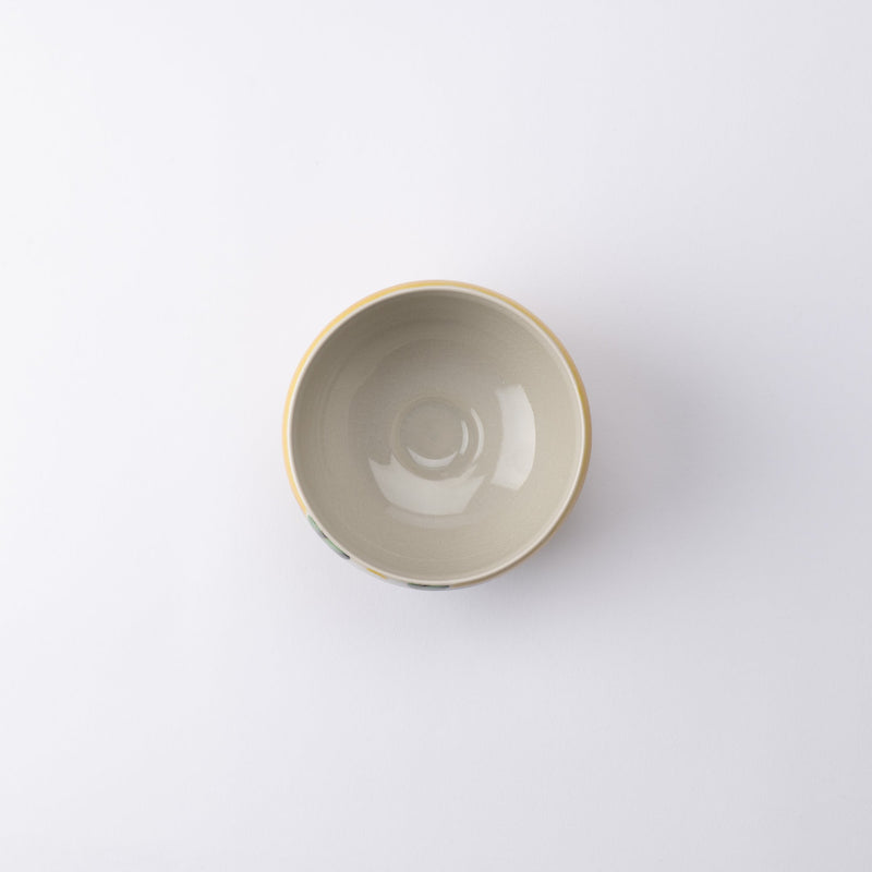 Bizan Kiln Yoshidaya Camellia Kutani Matcha Bowl Chawan - MUSUBI KILN - Handmade Japanese Tableware and Japanese Dinnerware