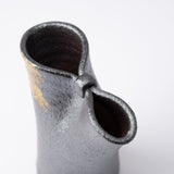 Black and Gold Shigaraki Ware Small Flower Vase - MUSUBI KILN - Handmade Japanese Tableware and Japanese Dinnerware