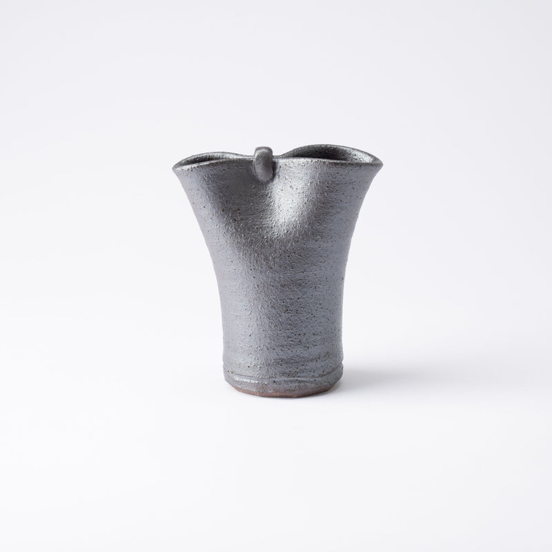 Black and Gold Shigaraki Ware Small Flower Vase - MUSUBI KILN - Handmade Japanese Tableware and Japanese Dinnerware