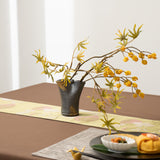 Black and Gold Shigaraki Ware Small Flower Vase - MUSUBI KILN - Handmade Japanese Tableware and Japanese Dinnerware