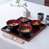 Black and Red Lacquer Yamanaka Lacquerware Oryoki Bowl Set - MUSUBI KILN - Quality Japanese Tableware and Gift