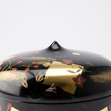 Black Autumn Flowers Yamanaka Lacquerware Candy Box - MUSUBI KILN - Handmade Japanese Tableware and Japanese Dinnerware