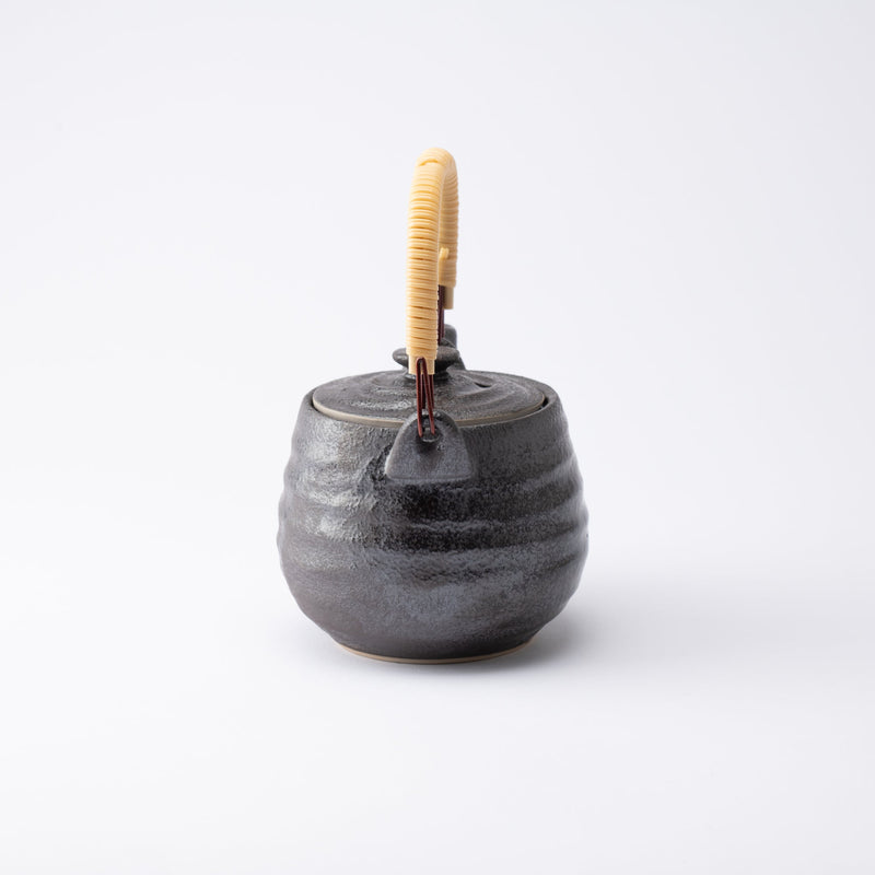 Black Mino Ware Japanese Teapot 20.3oz(600ml) - MUSUBI KILN - Handmade Japanese Tableware and Japanese Dinnerware