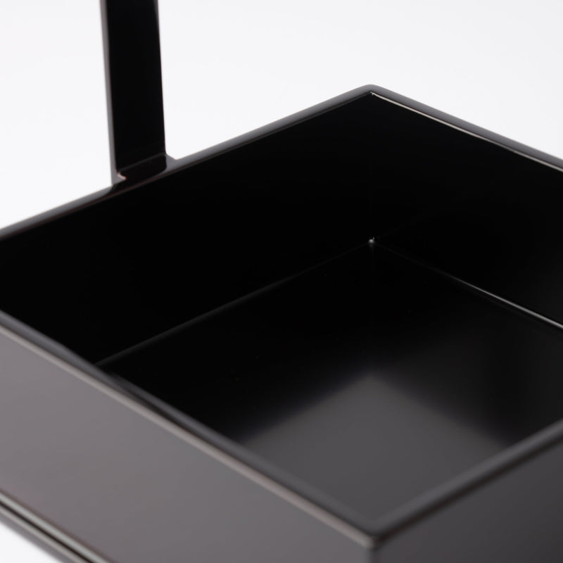 Black Running Water Echizen Lacquerware Two Tiers Jubako Bento Box