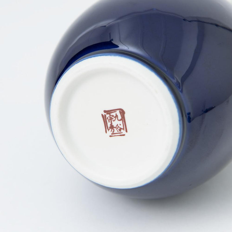 Blue Glaze Kutani Flower Vase - MUSUBI KILN - Handmade Japanese Tableware and Japanese Dinnerware