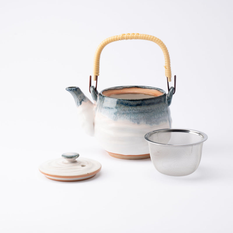 Blue Haze Mino Ware Japanese Teapot 20.3oz(600ml) - MUSUBI KILN - Handmade Japanese Tableware and Japanese Dinnerware