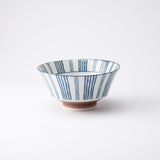 Blue Stripe Mino Ware Ramen Bowl M - MUSUBI KILN - Handmade Japanese Tableware and Japanese Dinnerware