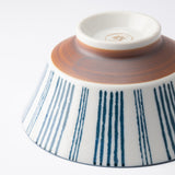Blue Stripe Mino Ware Ramen Bowl M - MUSUBI KILN - Handmade Japanese Tableware and Japanese Dinnerware